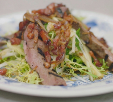 Salade met kalfslever en witlof